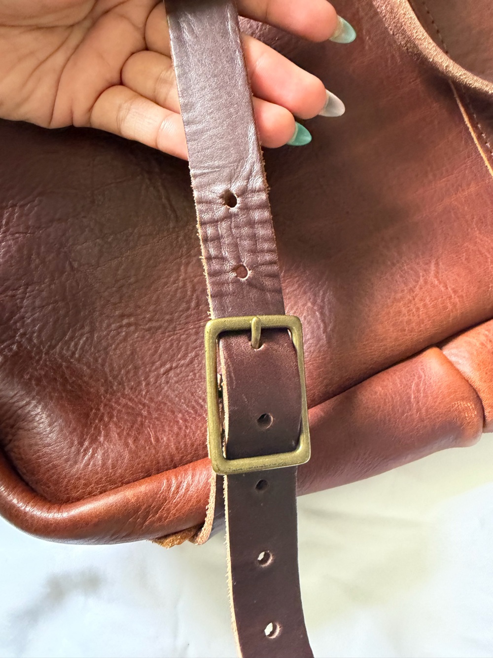 Go Forth Goods Classic Zippered backpack Medium in saddle - Picture 6 of 11